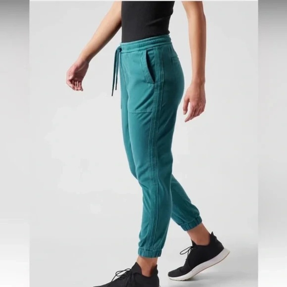 Athleta Farallon Teal High Rise Baggy Casual Athletic Joggers Women XS